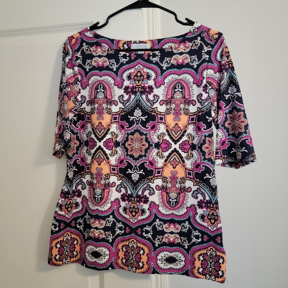 Charter Club, size small, paisley print blouse